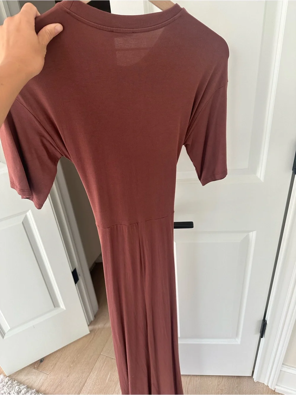 ASOS Knot-Front Maxi Dress in Rust Brown
